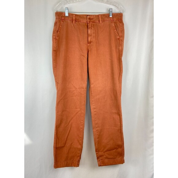 EUC J.Crew Chino Pants Womens Size 8 Burnt Orange Rust Earth Casual Fall Cotton - Picture 1 of 11